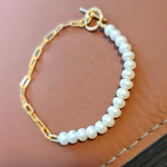 Pearly Half Moon Bracelet