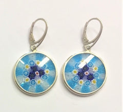 Hues of Blue Millefiori Earring