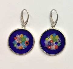 Blue Swoon Millefiori Earring